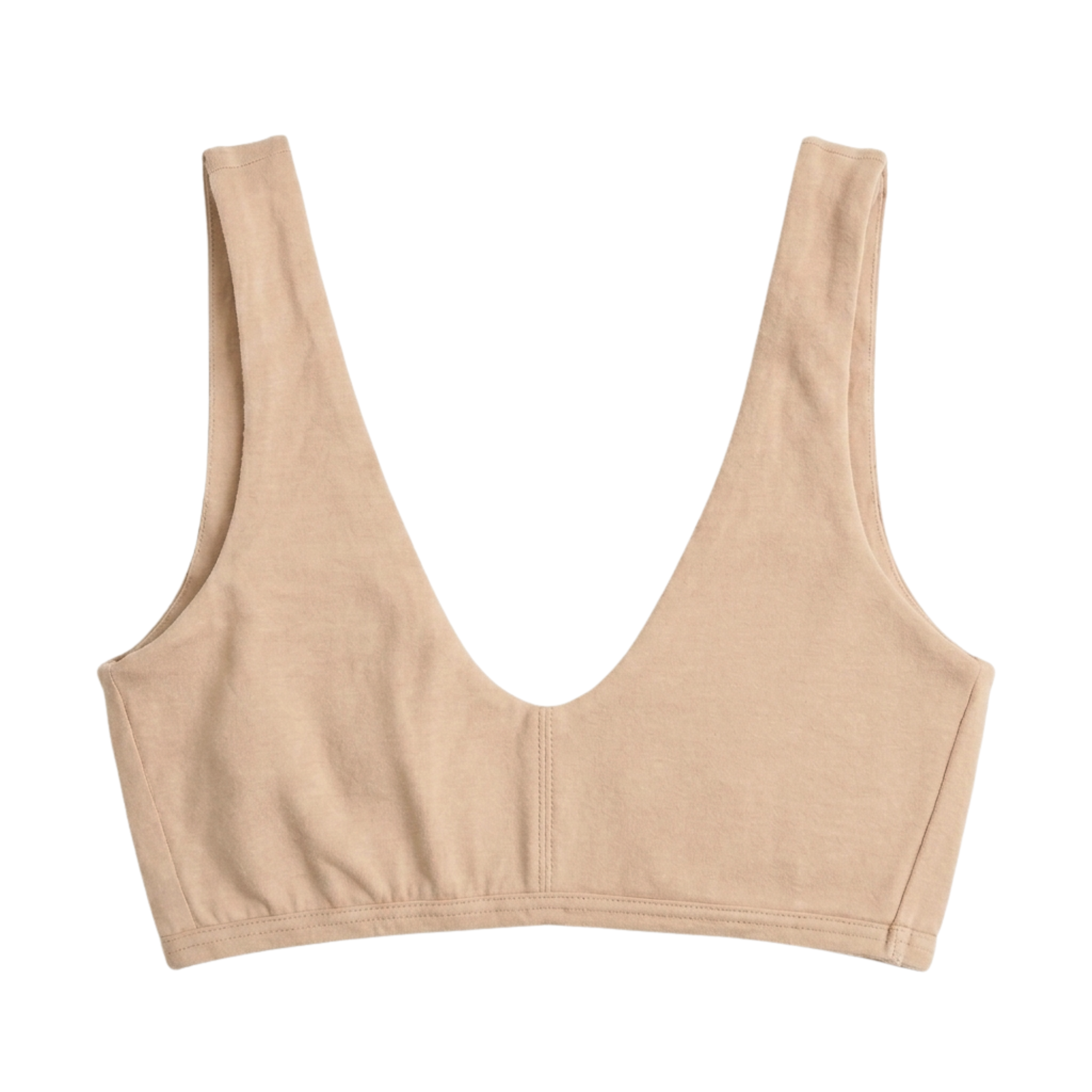 PROCLAIM Organic Cotton Everyday Bralette in Ada Nude, a light beige-tone color, flat front view