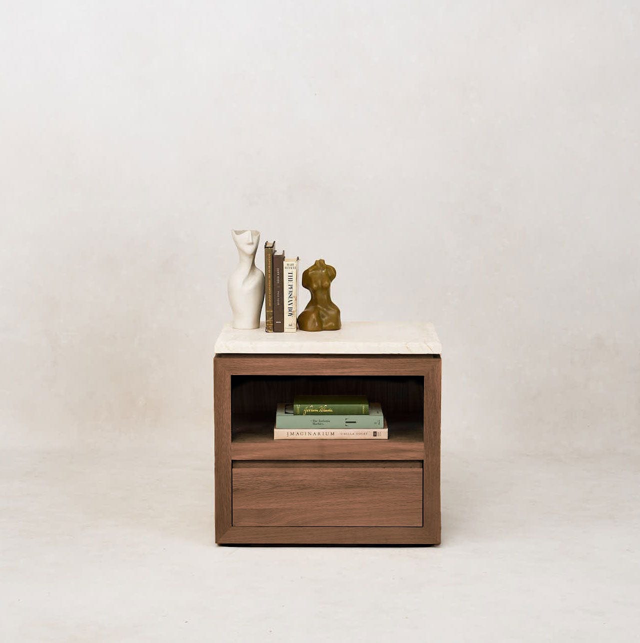 Sofita Marble Nightstand - Mocha