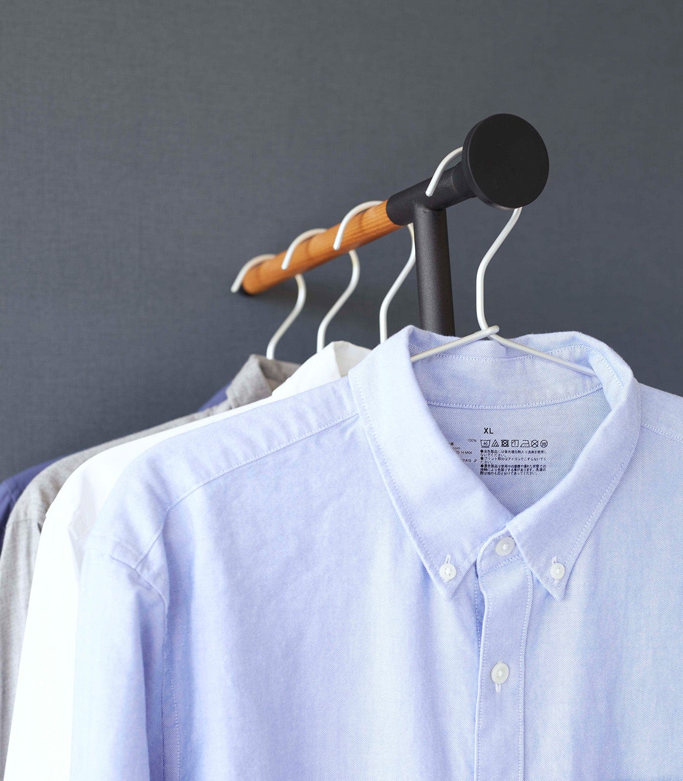 Leaning Clothes Hanger (64" H)  - Steel + Wood