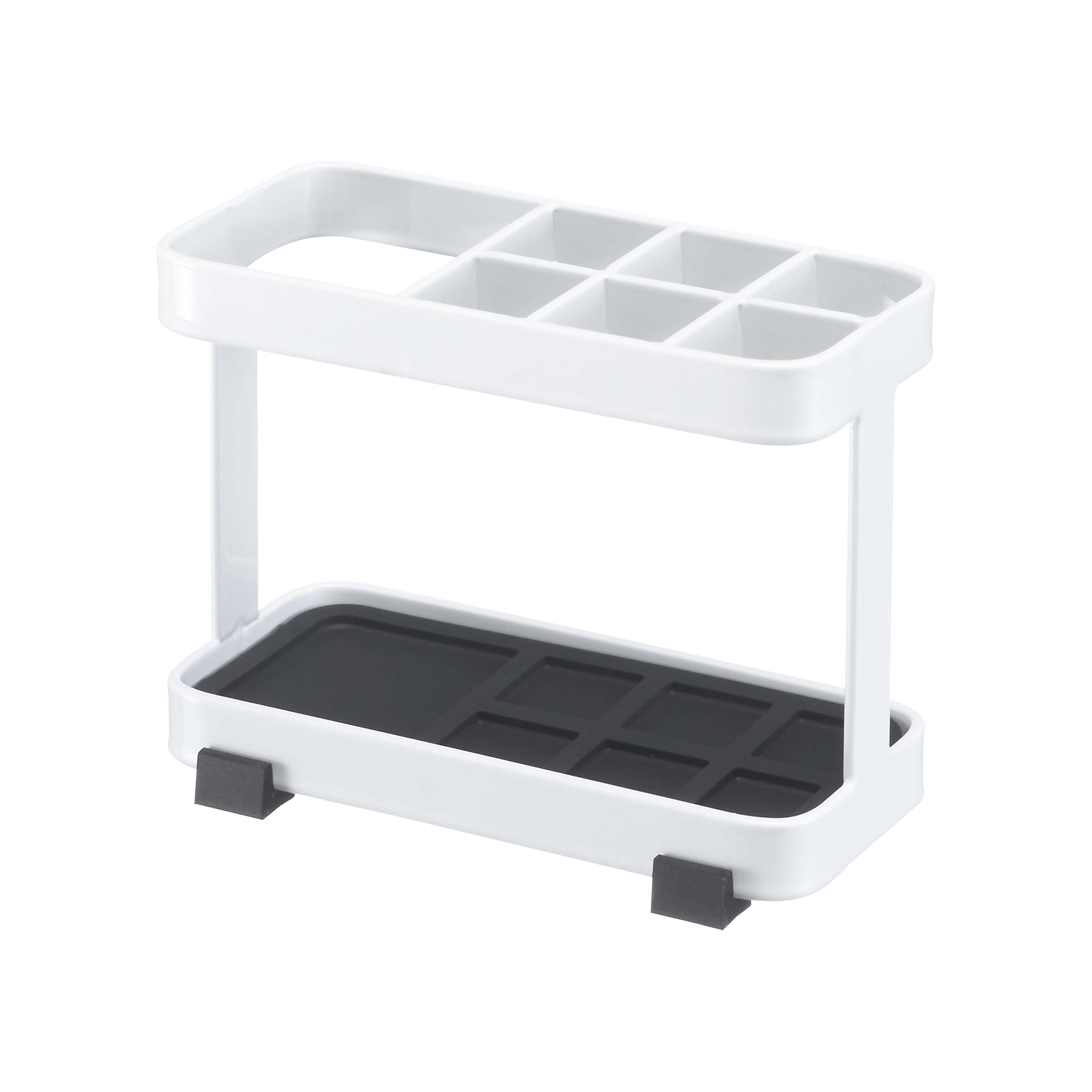 Toothbrush + Toothpaste Stand - Steel in White