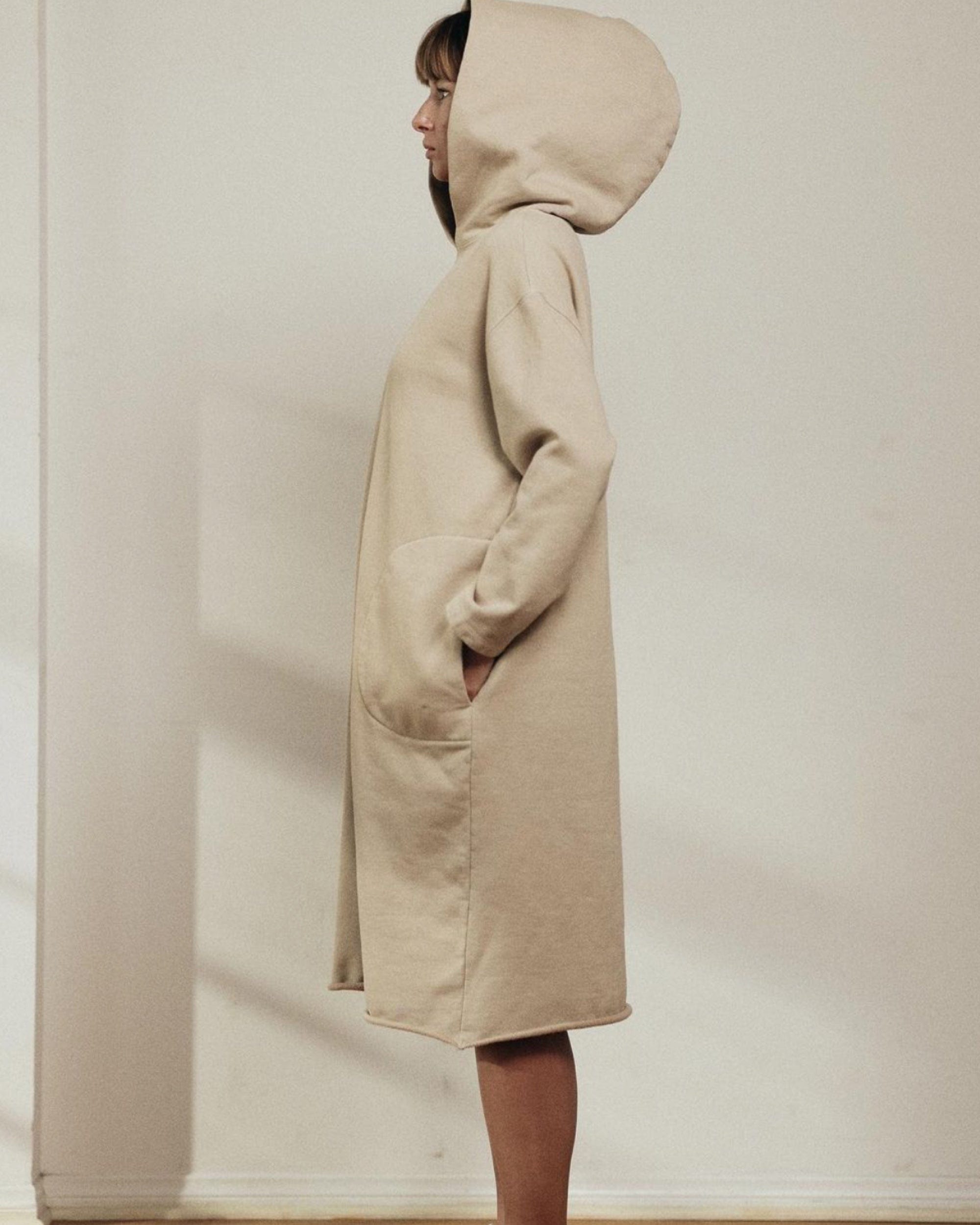 Garment Dye Cotton Fleece Hoodie Dress | Japandi Supply House Garment Dye Cotton Fleece Hoodie Dress | Japandi Supply House