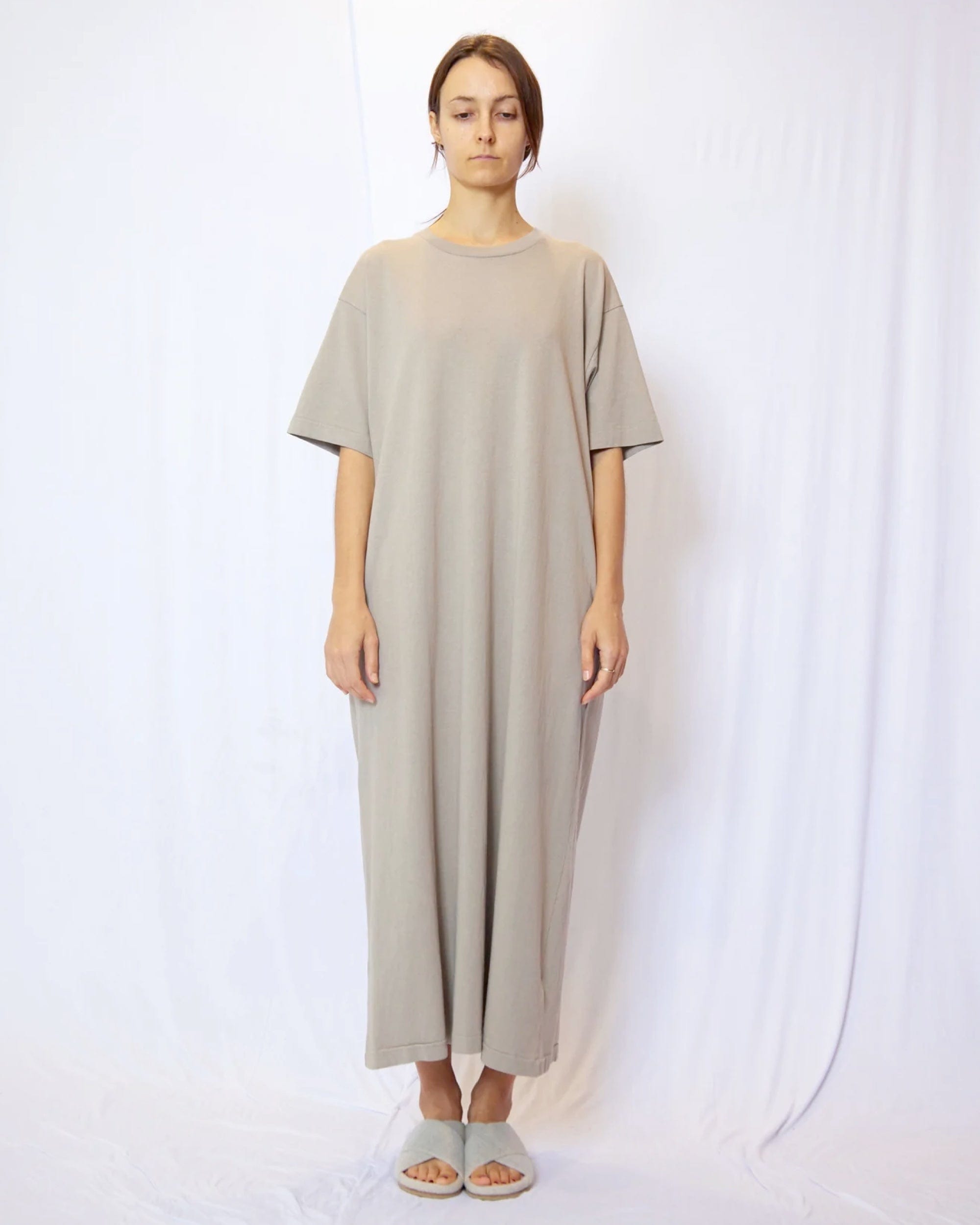 half sleeve t shirt dress TA/PE CREPE de CHINE HALF SLEEVE BOX SHIRT DRESS S