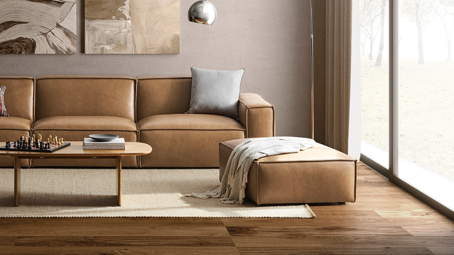 Japandi Poufs &amp; Ottomans Collection, shown ottoman by Castlery