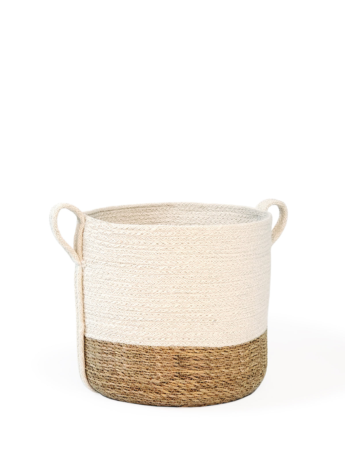 Korissa Savar Basket with Side Handle, single, alternate angle, white background