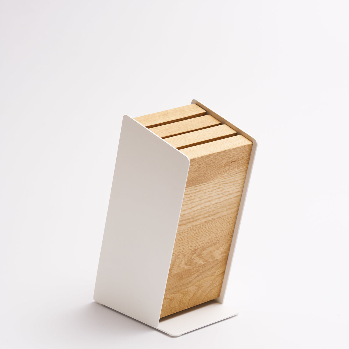 Slot Knife Block - Steel + Wood