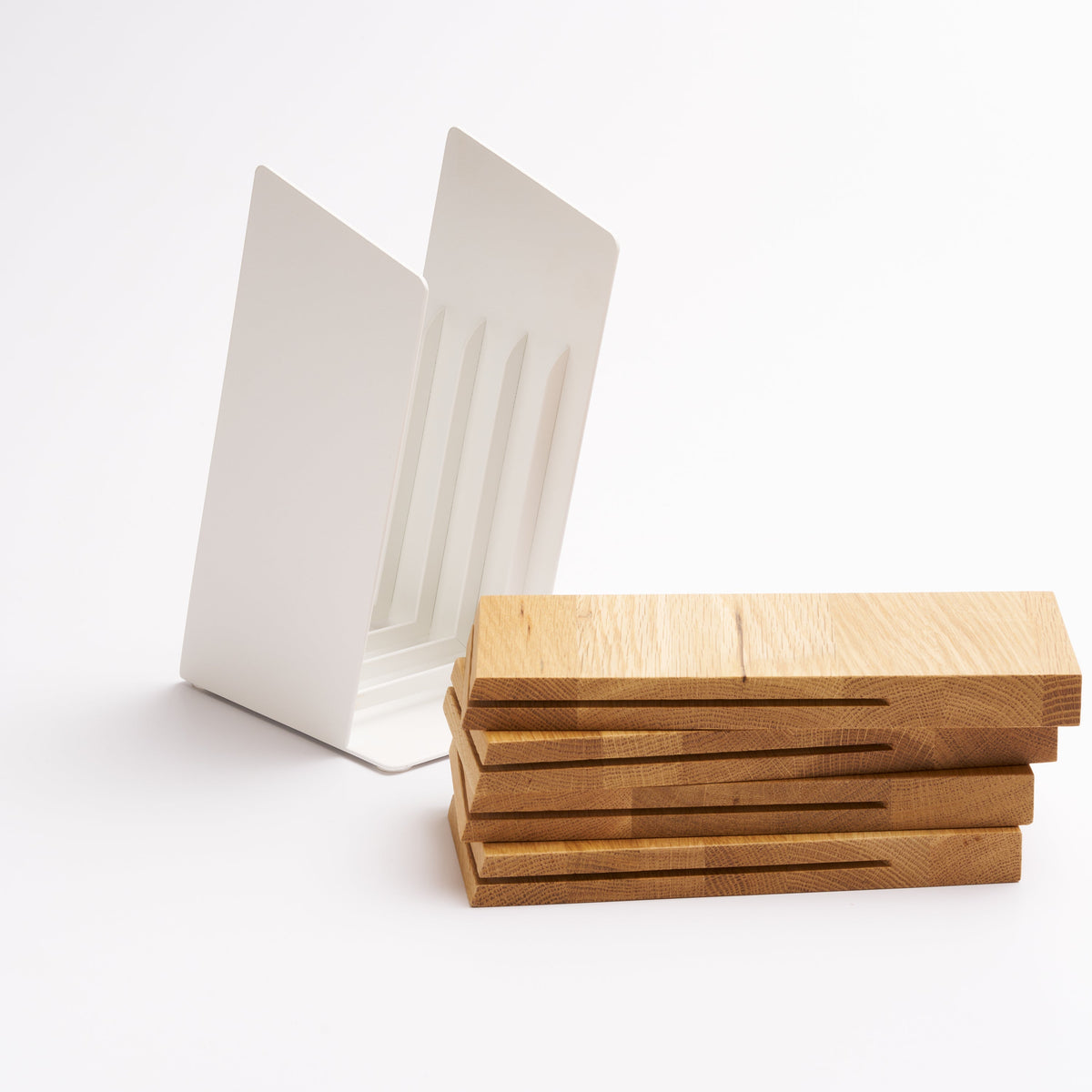 Slot Knife Block - Steel + Wood