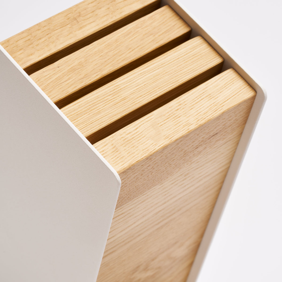 Slot Knife Block - Steel + Wood