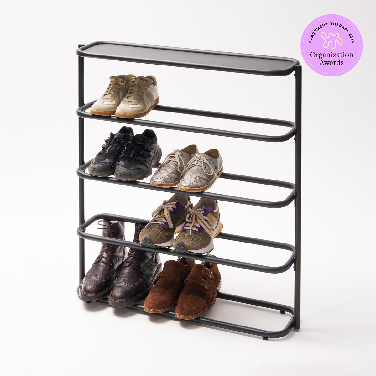 Obround Shoe Rack - Tall - Steel - Black