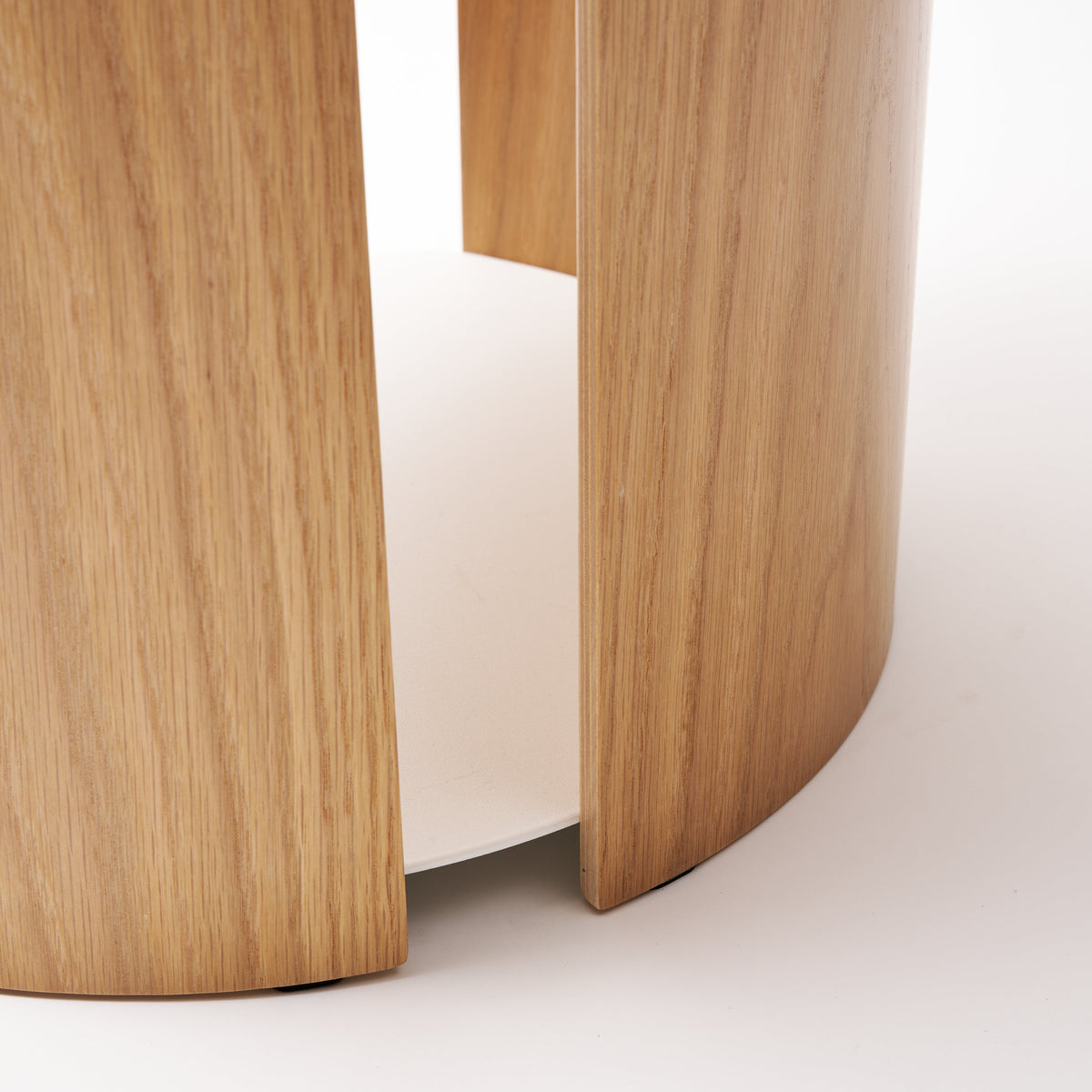 Side Table - Steel + Wood - White