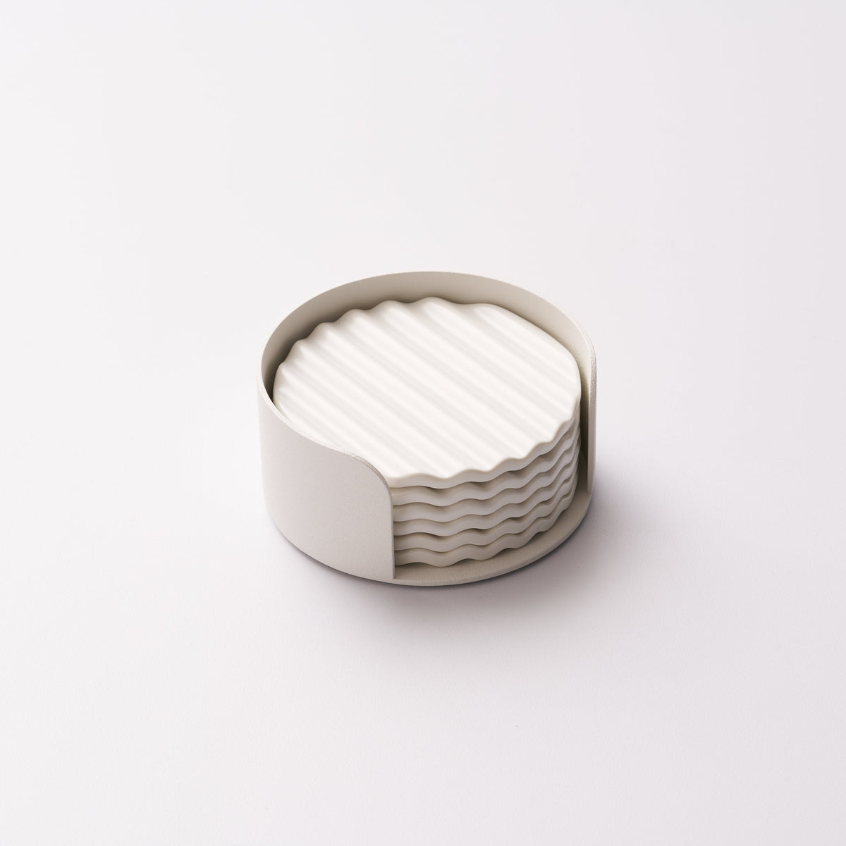 Wave Coaster Set - Ceramic + Steel