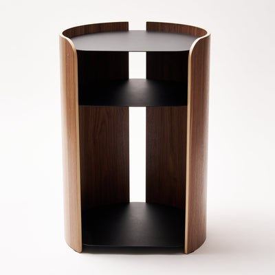 Side Table - Steel + Wood - Black