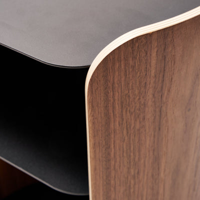 Side Table - Steel + Wood - Black