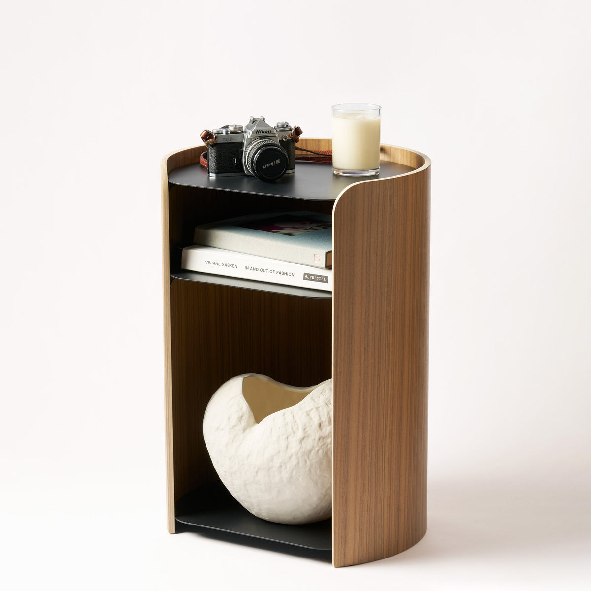 Side Table - Steel + Wood - Black