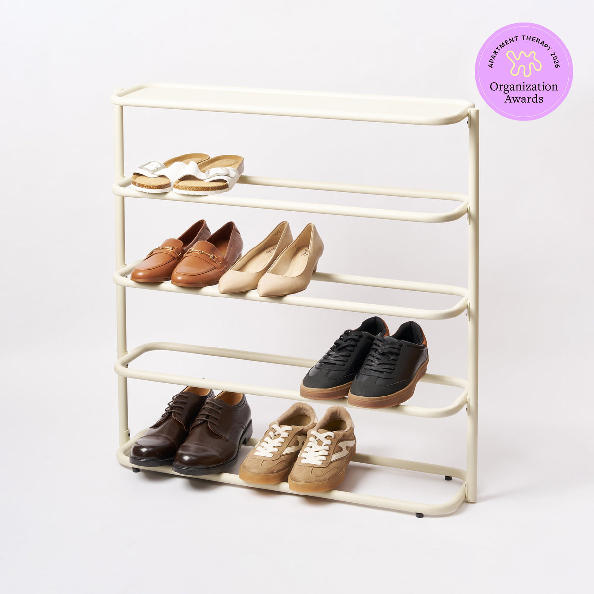 Obround Shoe Rack - Tall - Steel - Ivory