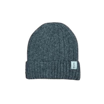Recycled Wool-Blend Japanese Knit Beanie — Kids in Dark Gray