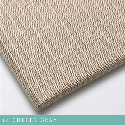 Japandi Tatami Mat — Neutral Weave Closeup 14CHERRYGRAY