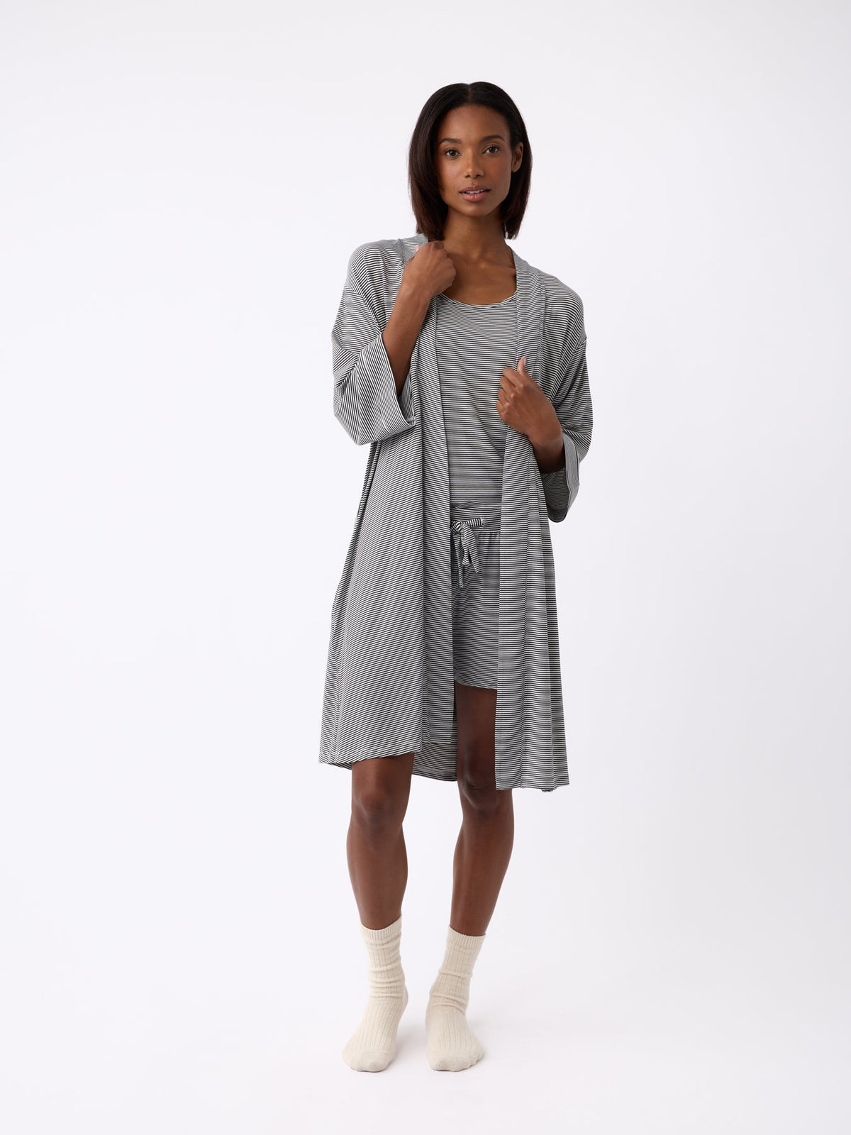 Women's Bamboo Stretch-Knit Kimono Robe