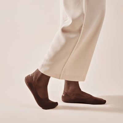 Unisex Cotton No Show Socks — 3-Pack — Espresso Brown