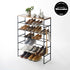 Six-Tier Shoe Rack (34" H) - Steel with Shoes