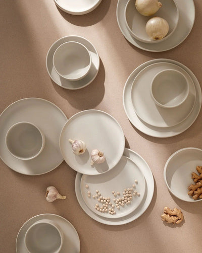 Japandi Tableware Side Plate - Matte White, Set of 4