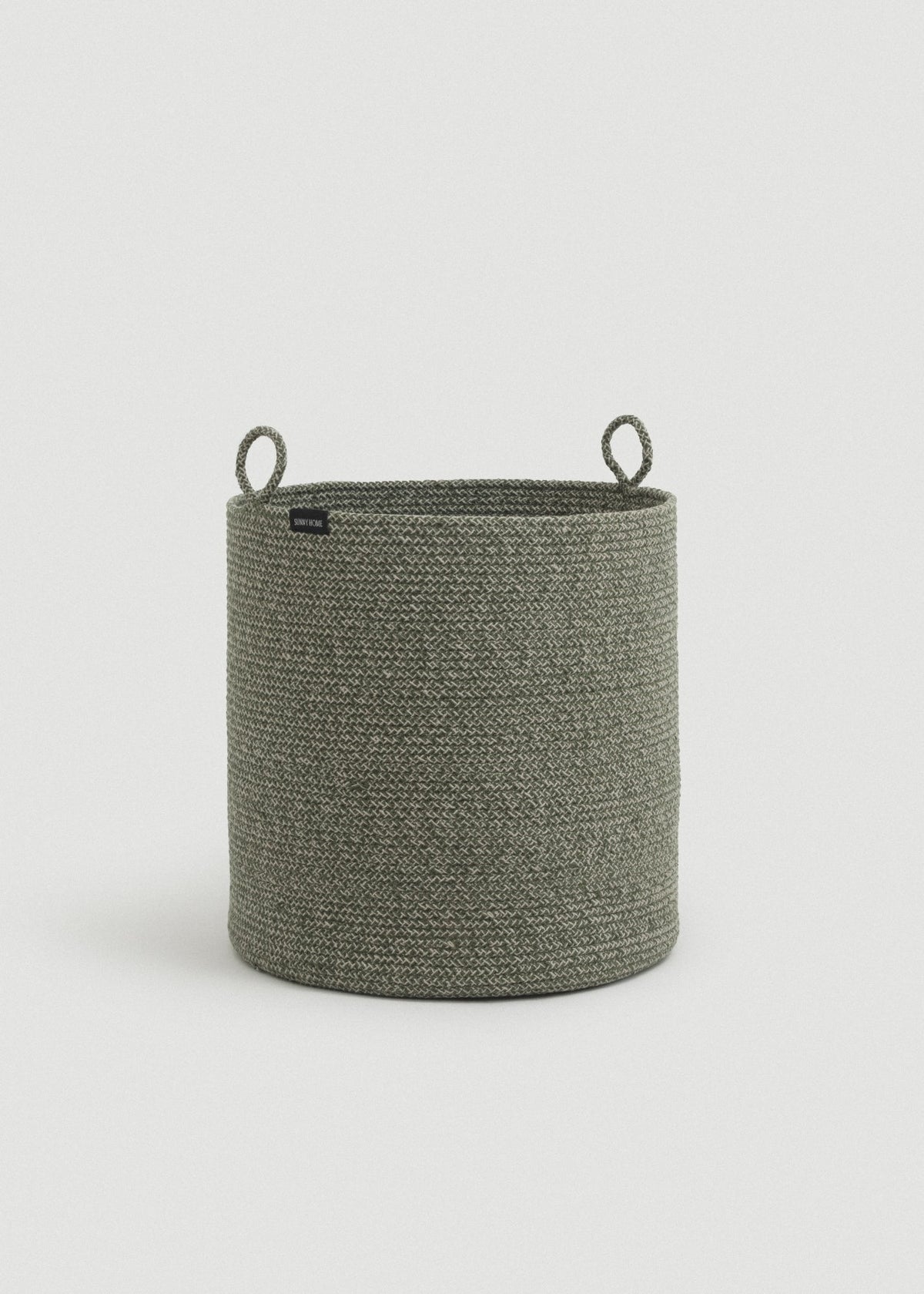 Tall green melange basket displayed alone against a light neutral background.