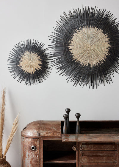Usiku Black and Natural Woven Wall Art