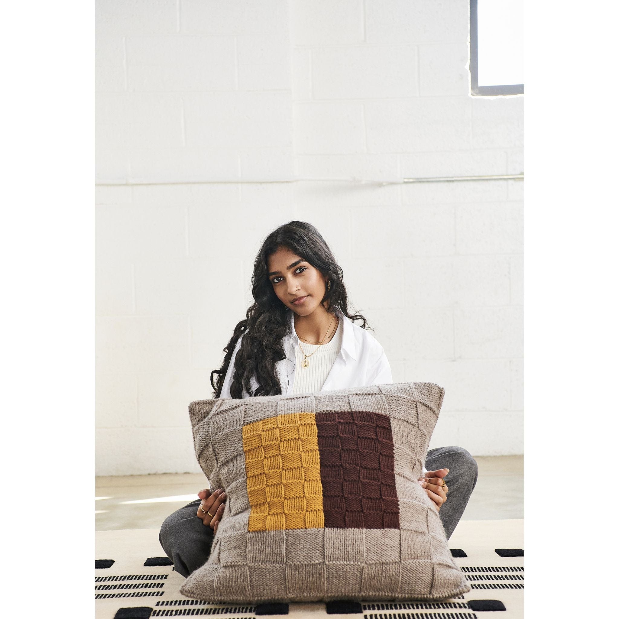 Andes Topaz Hand Knitted Andes Wool Pillow