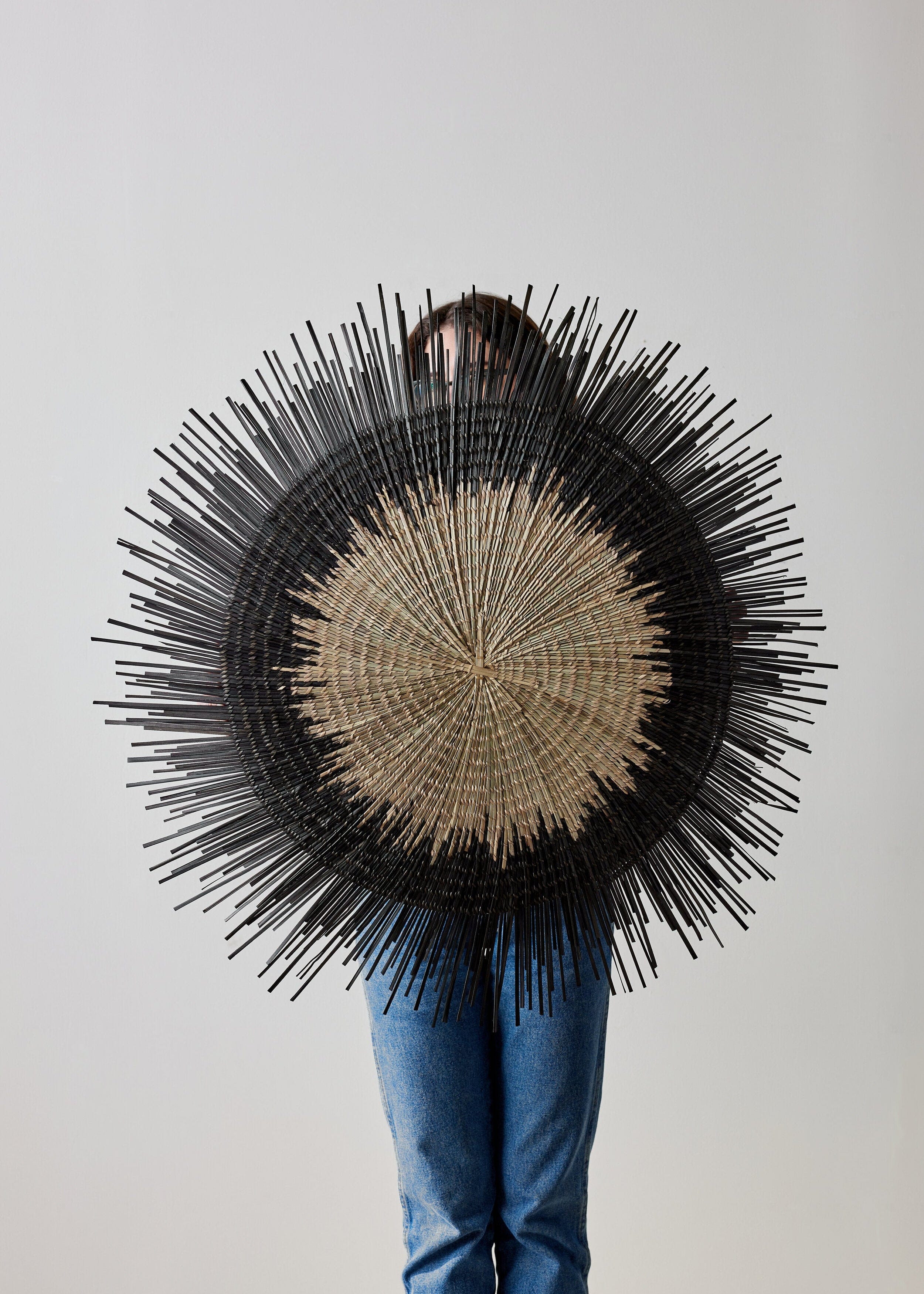 Usiku Black and Natural Woven Wall Art