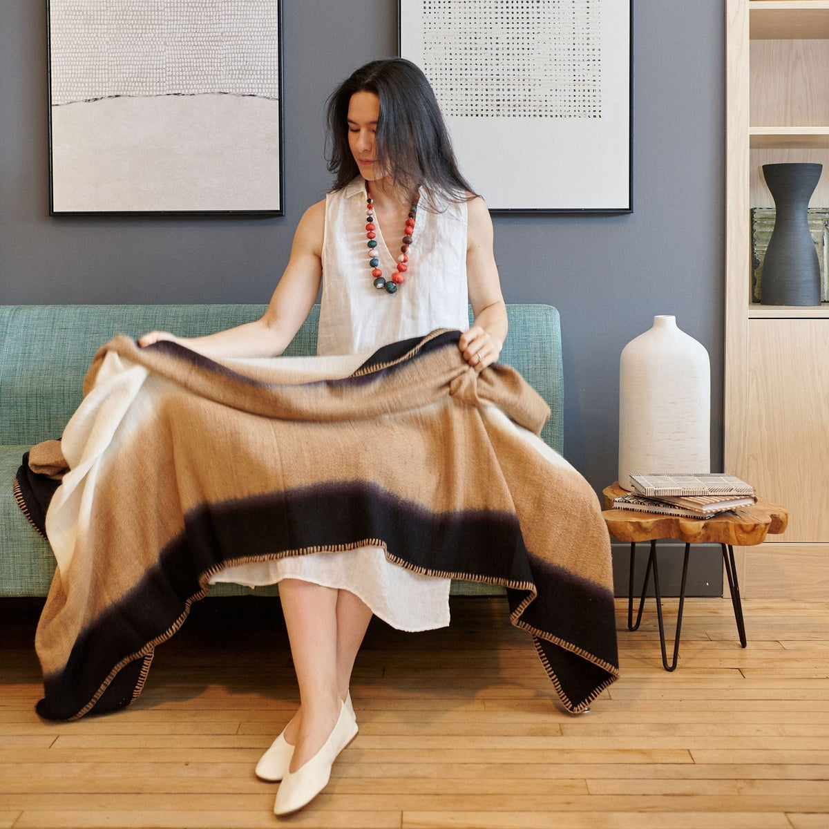 Siro Brown Merino Throw Blanket - Handwoven in Nepal