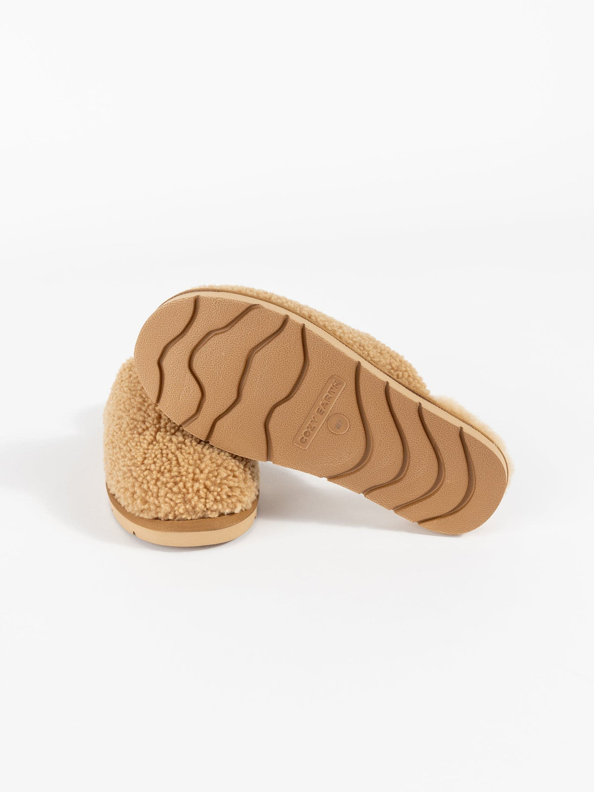 Puffy Sheep Slipper in Fawn - styled lifestyle setting