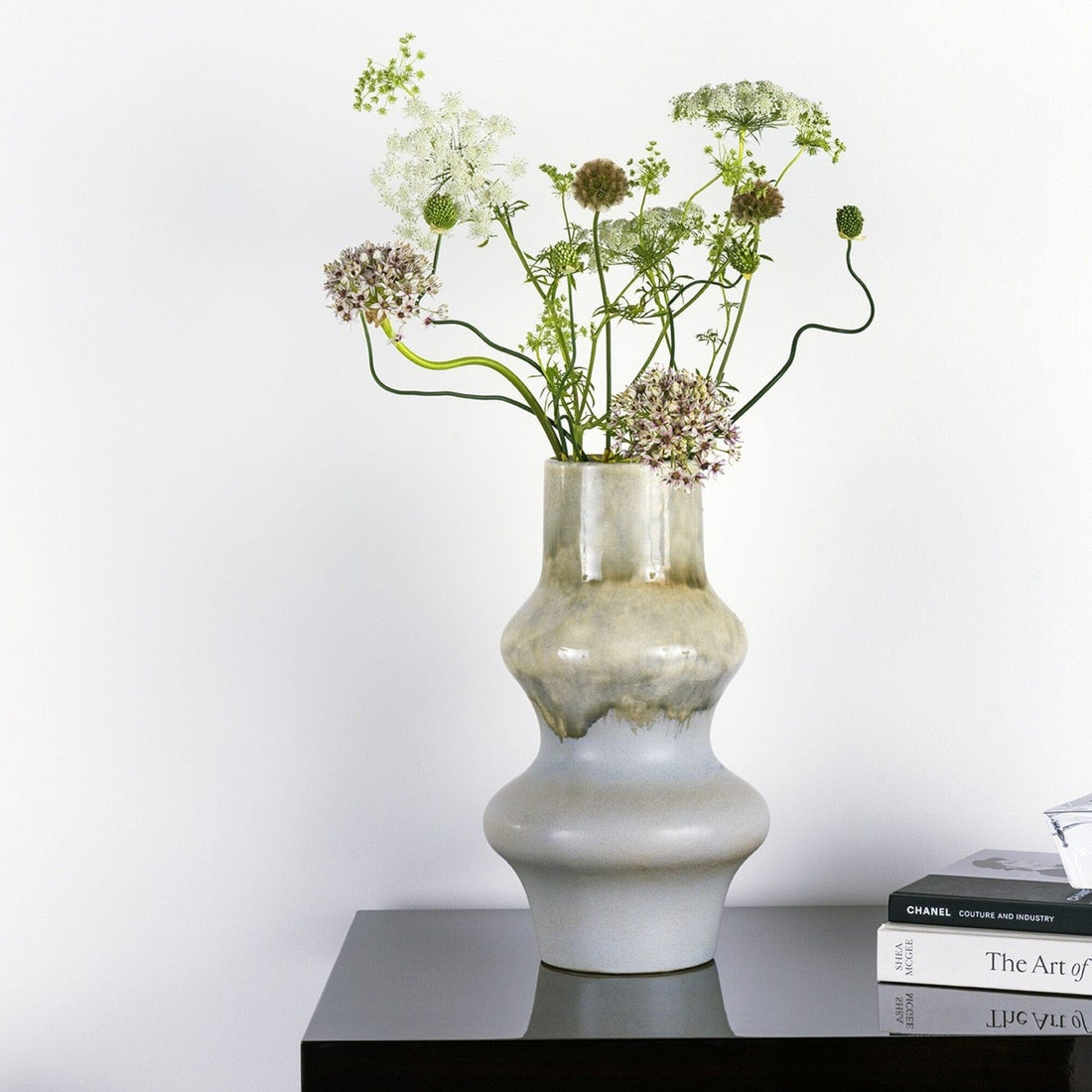 Dunes Blue Vase with greenery

