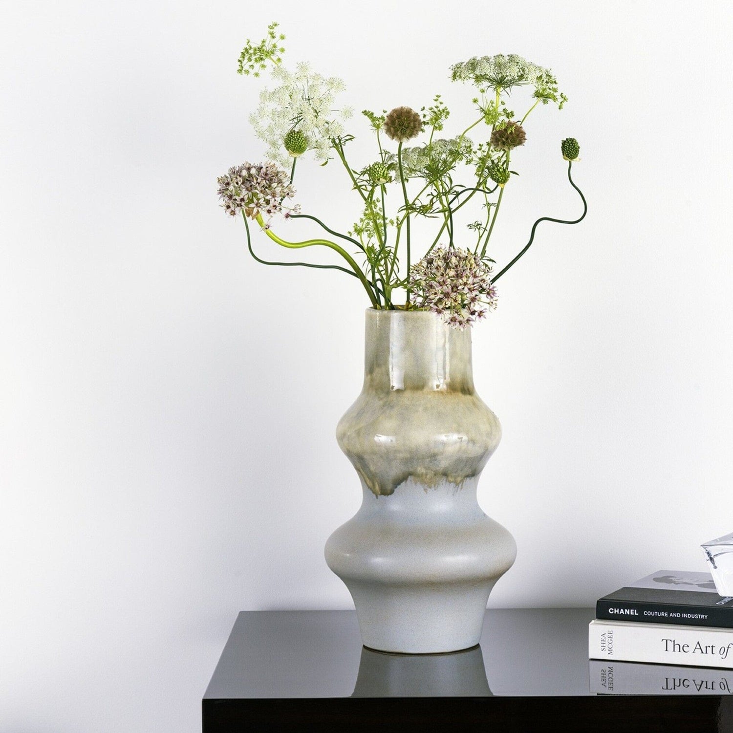 Dunes Blue Vase with greenery
