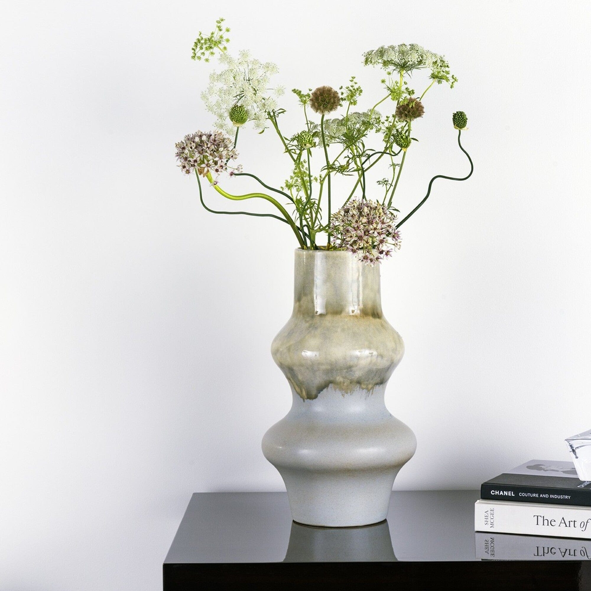Dunes Blue Vase with greenery

