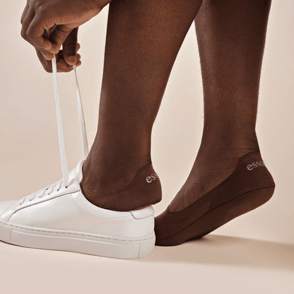 Unisex Cotton No Show Socks 3-Pack | Espresso Brown