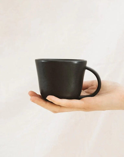 Japandi Tableware Mug - Matte Black, Set of 4