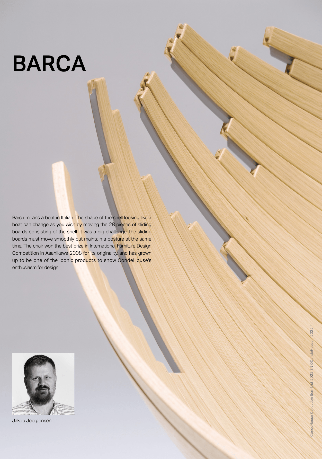 Adjustable wood slat lounge chair by CondeHouse handcrafted in Hokkaido