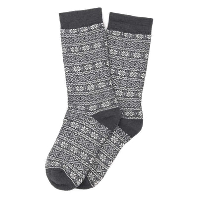 Pair of Alpaca Wool Nordic Crew Socks in Grey