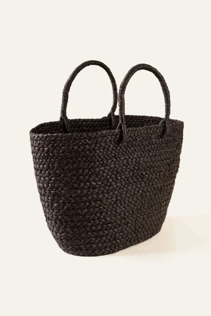 Artisan-Made Black Raffia Bag – Sustainable Everyday Tote