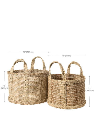 Korissa Bono Basket dimension chart, two nested sizes shown