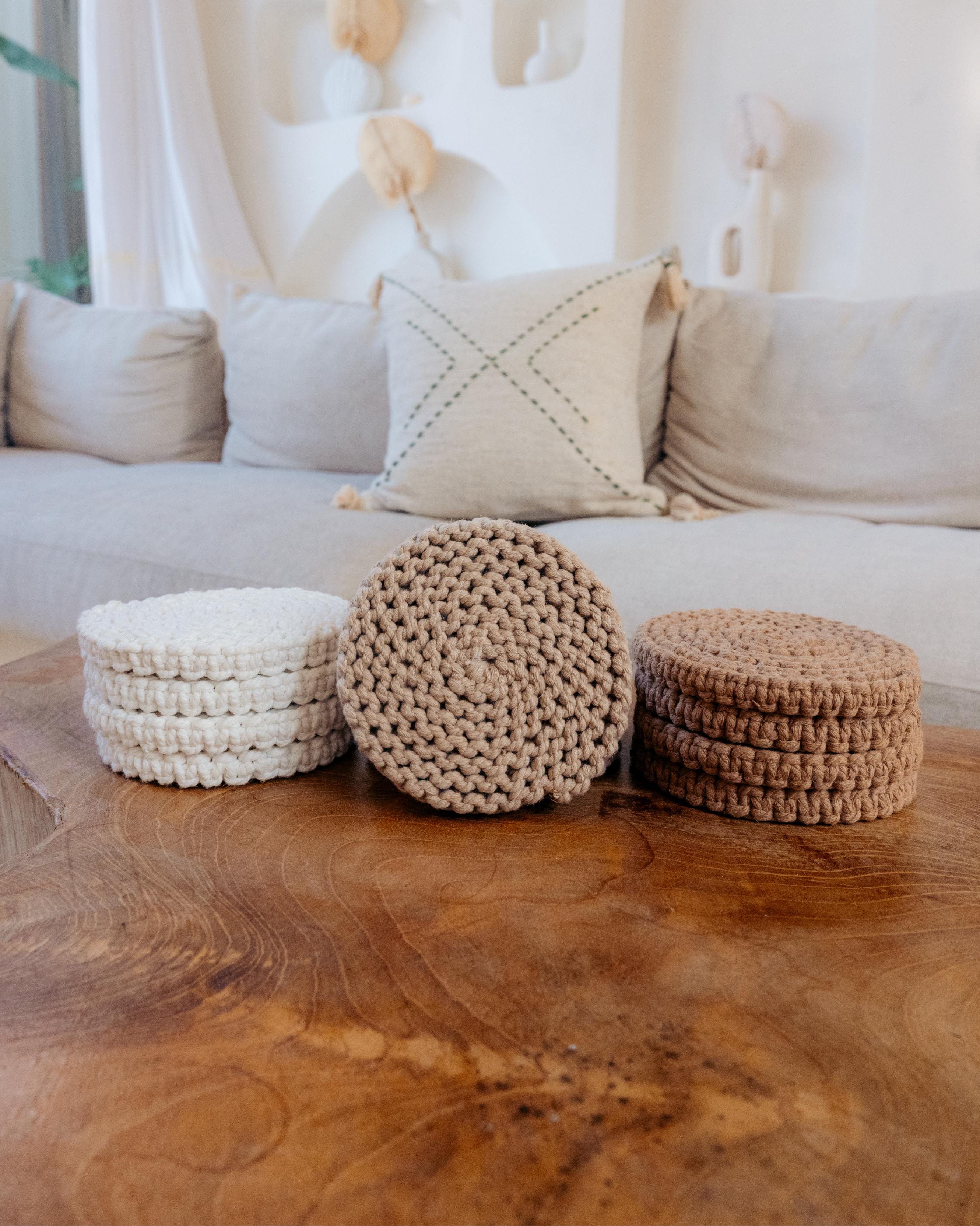 Braided Macrame Coasters Set of 4
