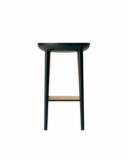 Back view of the CRUST Bar Stool highlighting curved seat and clean silhouette — Japandi kitchen seating from Japandi Supply House.