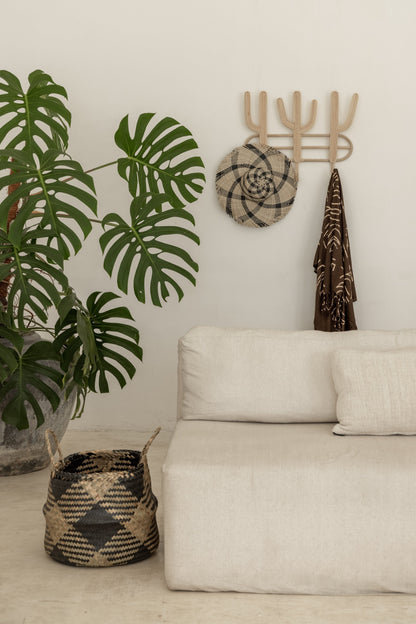 Plaid Woven Storage Basket