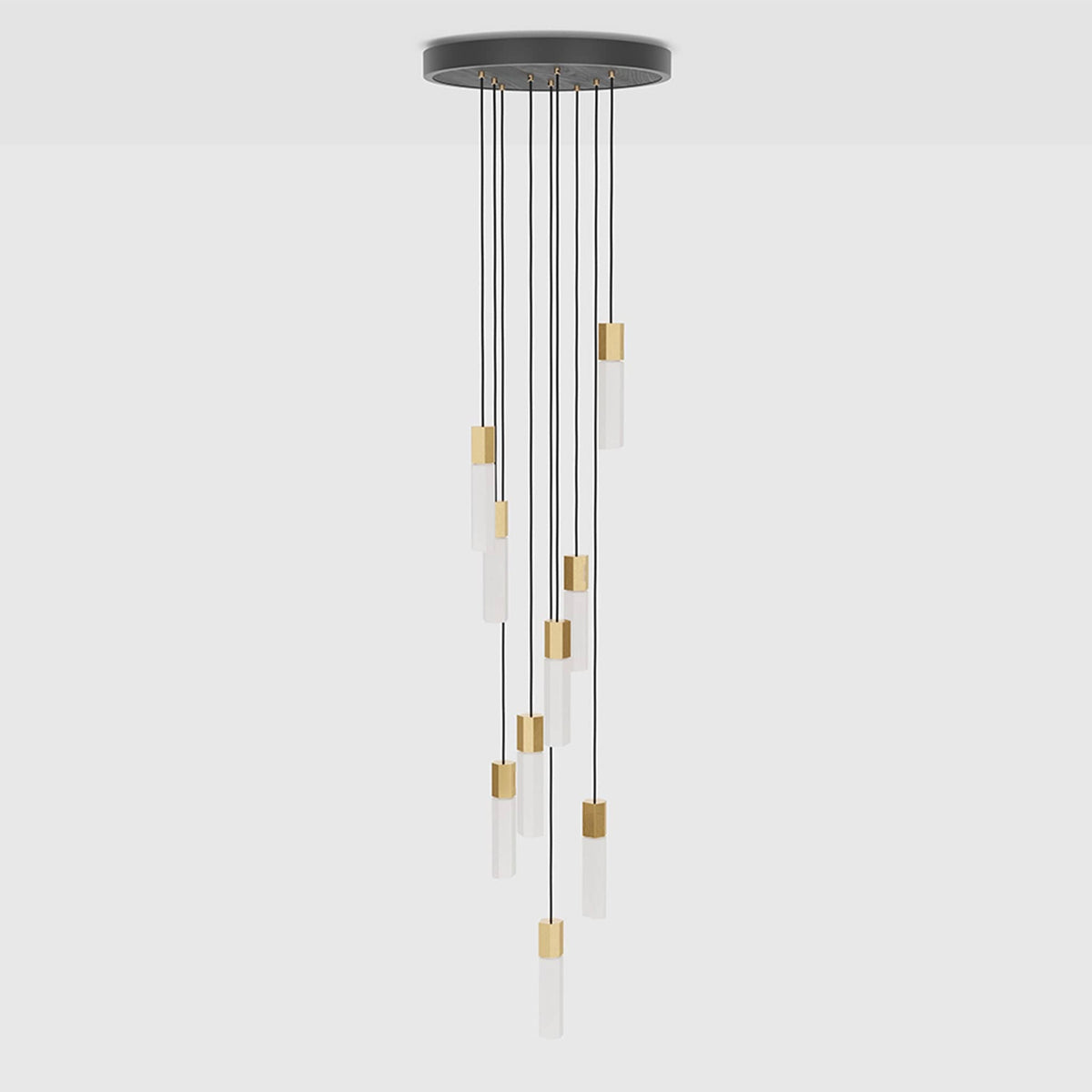 Basalt Nine Pendant in Brass