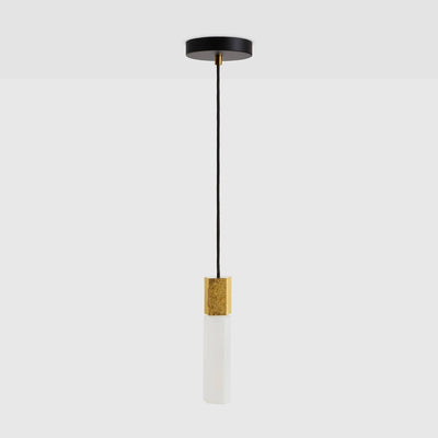 Basalt Single Pendant in Brass