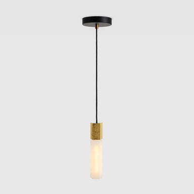 Basalt Single Pendant in Brass