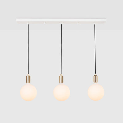 Linear Triple Pendant in Brass + Sphere IV