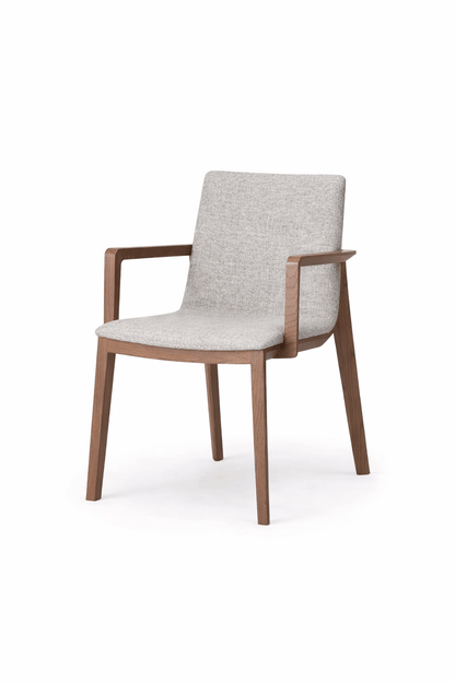CHALLENGE Armchair in Tonica Light Grey and Walnut Natural