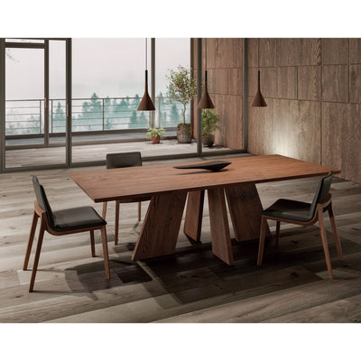 CHALLENGE side chairs paired with HAKAMA dining table in Japandi interior