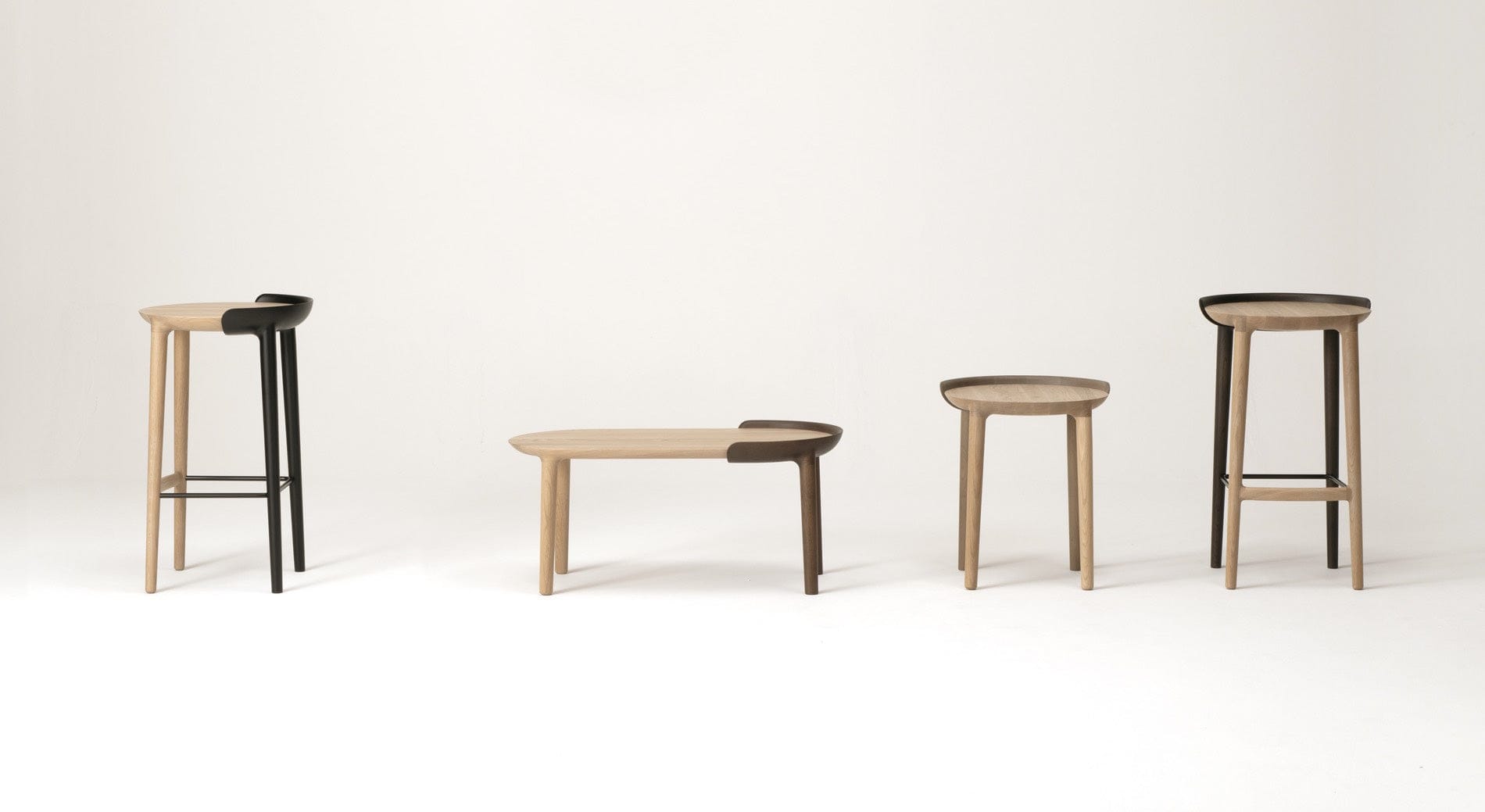 CRUST Bar Stool and matching CRUST stools displayed together in a minimalist studio — Japandi furniture collection by CondeHouse available at ShopJapandi.com