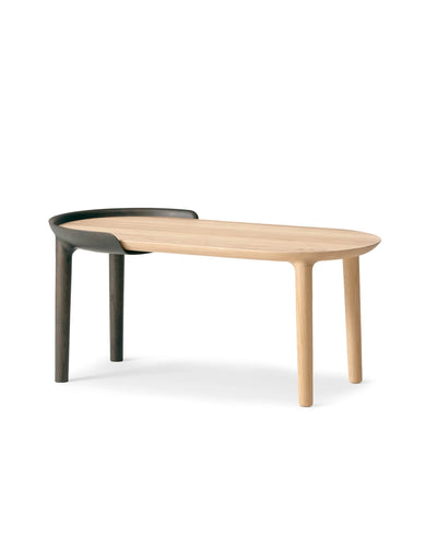 CRUST coffee table by CondeHouse in natural Japanese Oak with dark gray finish on outer portion — Japandi coffee table at Japandi Supply House.
